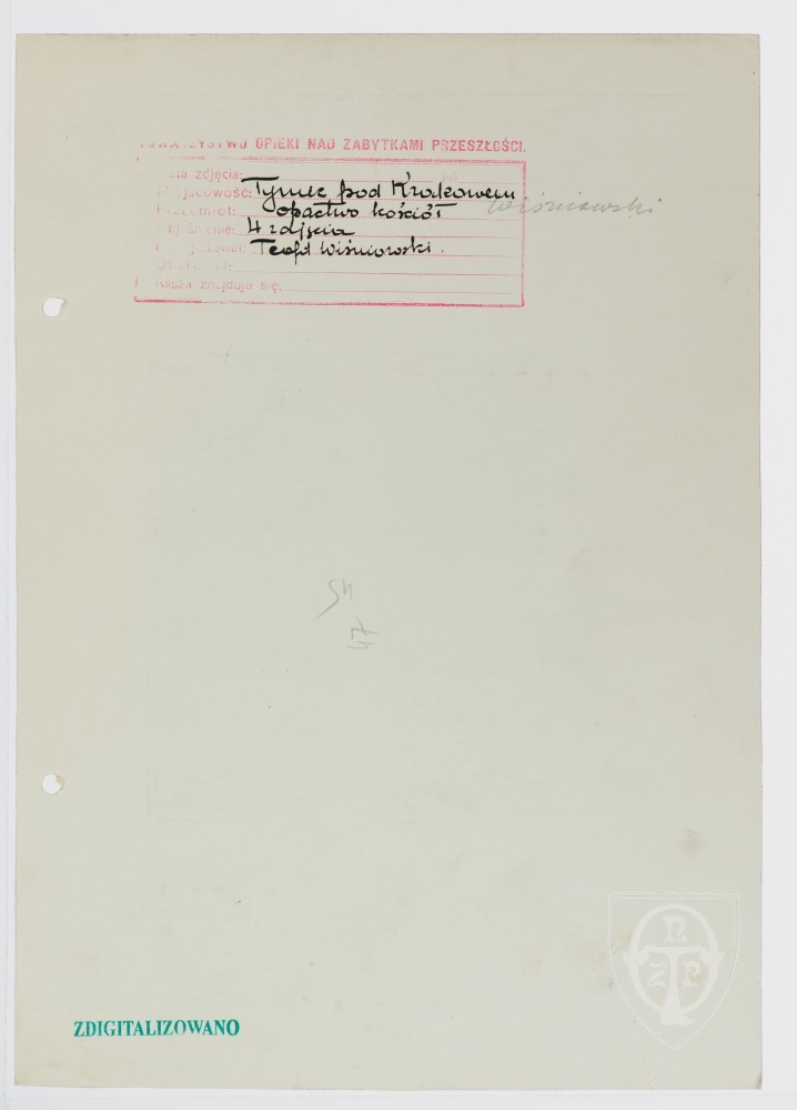 Karton verso: Tyniec