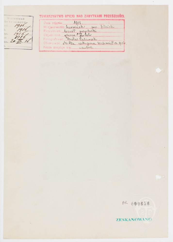 Karton verso: Czerwińsk