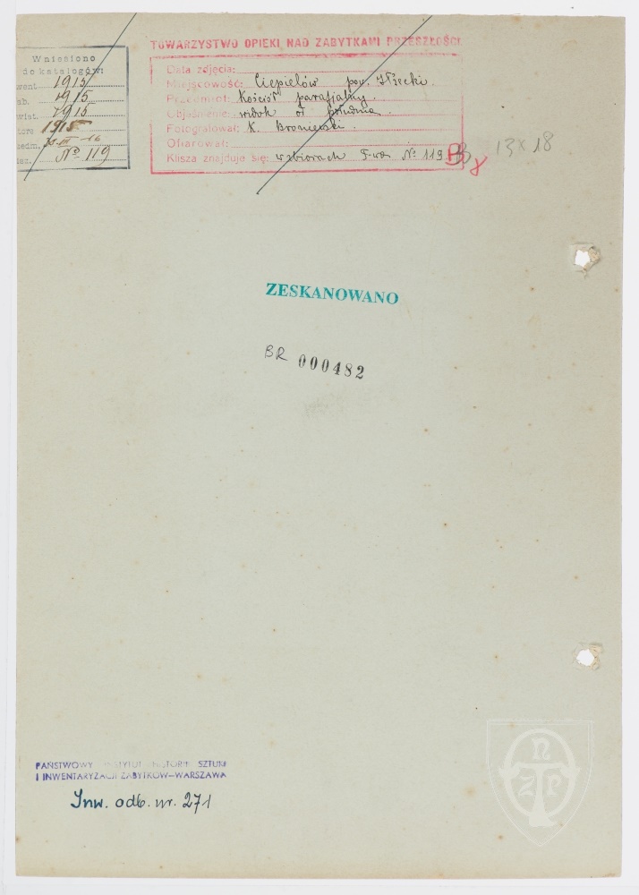 Karton verso: Ciepielów