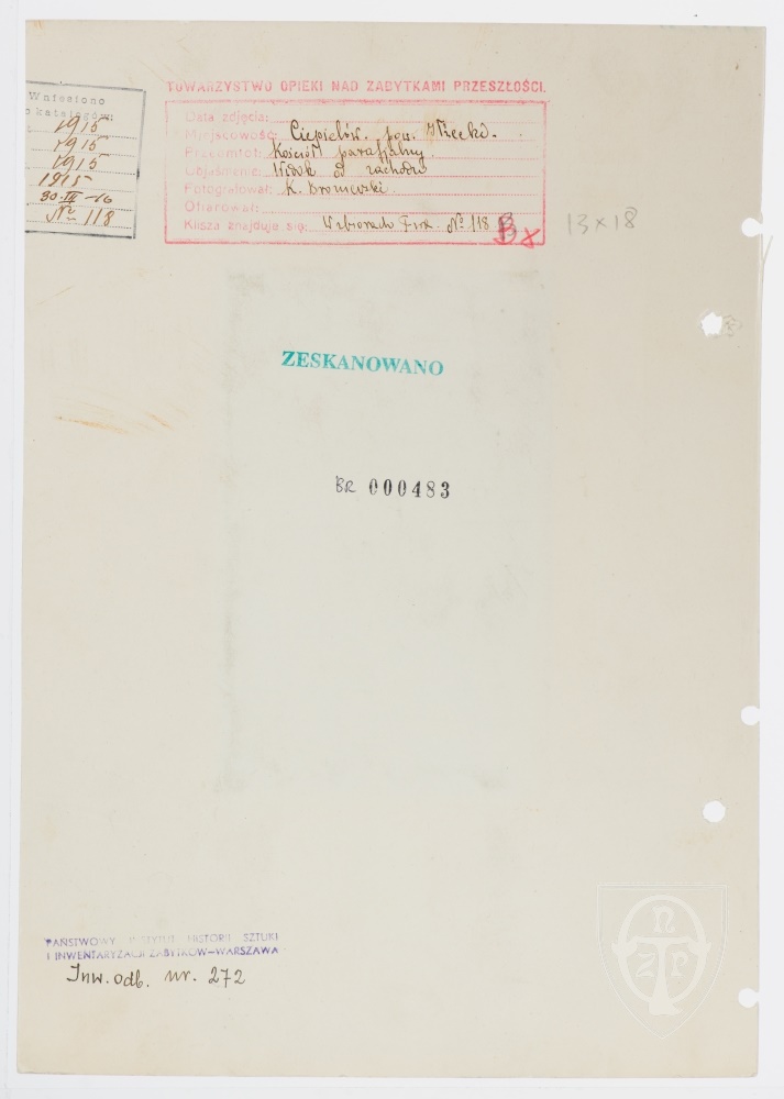 Karton verso: Ciepielów