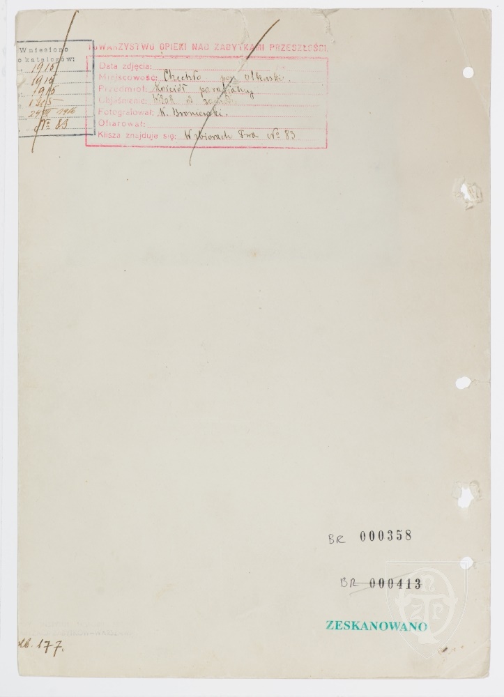 Karton verso: Chechło