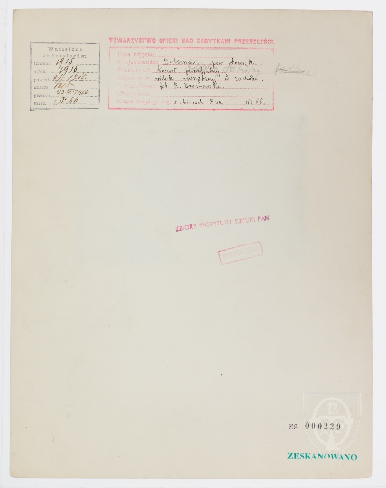 Karton verso: Bolimów