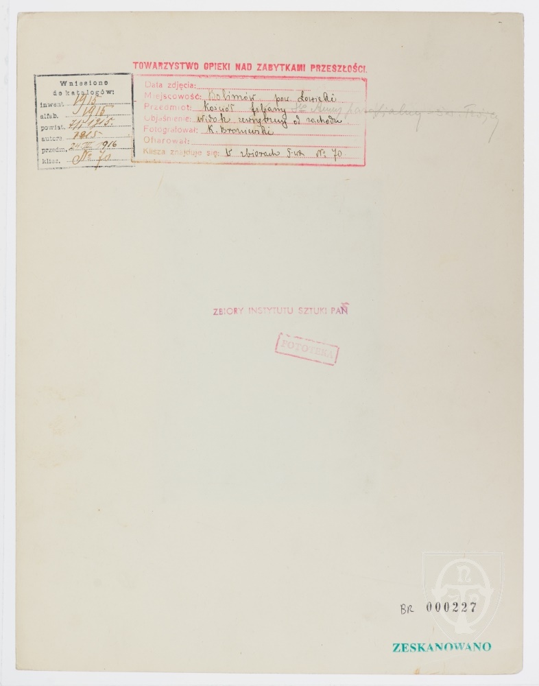 Karton verso: Bolimów