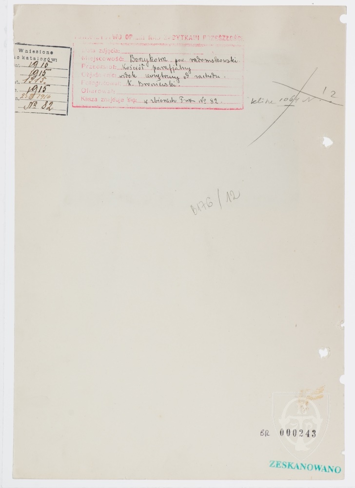 Karton verso: Borzykowa