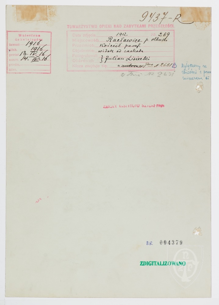 Karton verso: Racławice