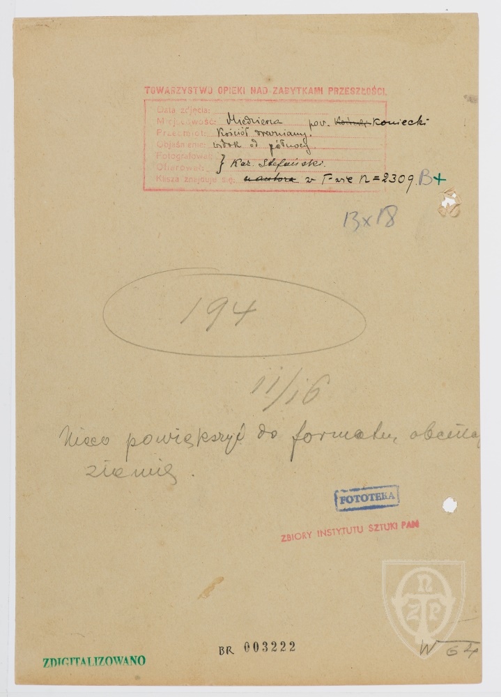 Karton verso: Miedzierza 