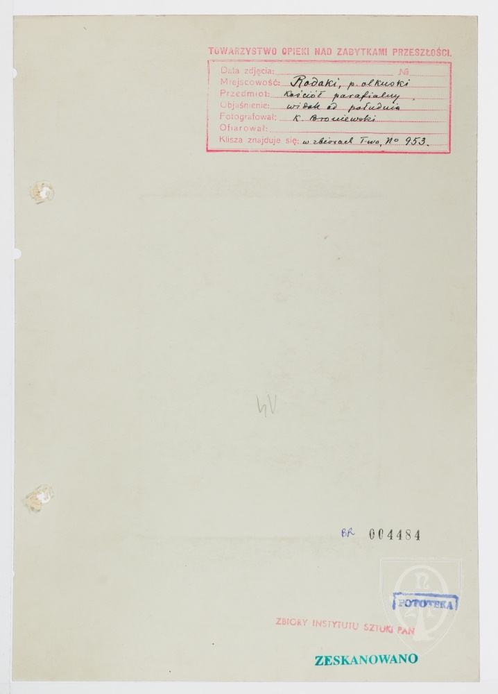 Karton verso: Rodaki