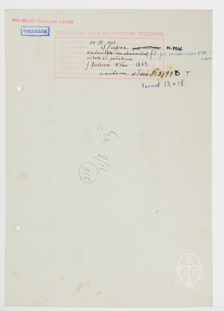 Karton verso: Słupca