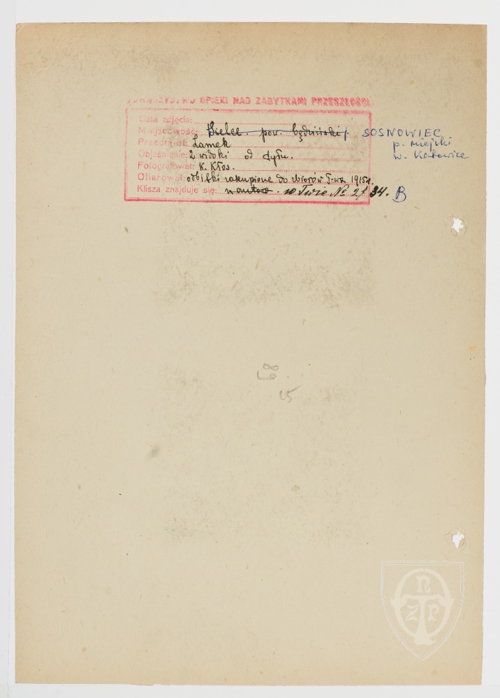 Karton verso: Sielce