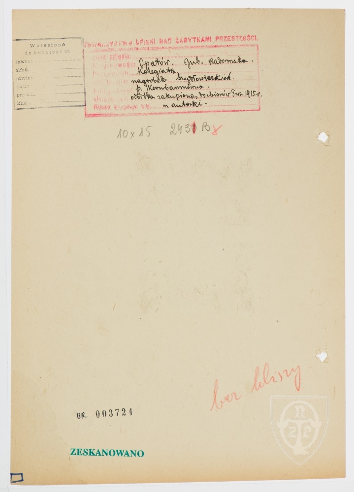 Karton verso: Opatów