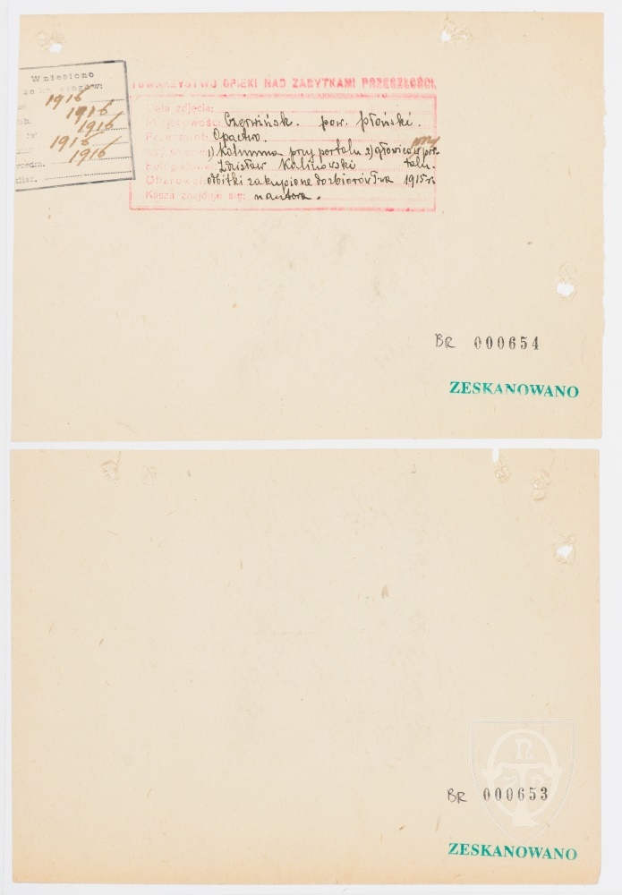 Karton verso: Czerwińsk