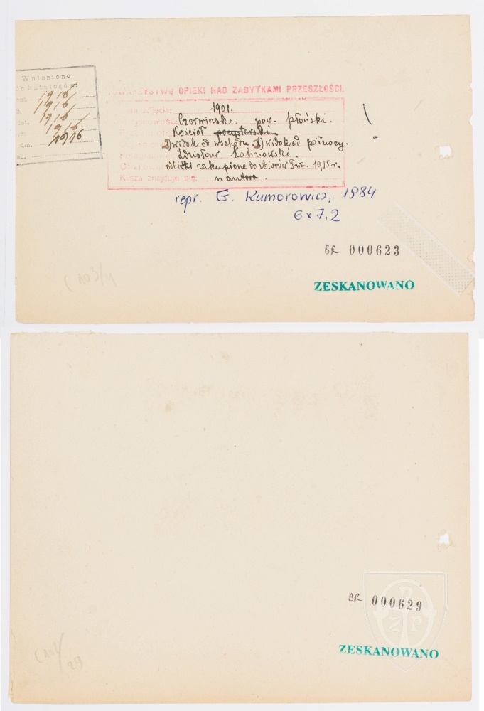 Karton verso: Czerwińsk