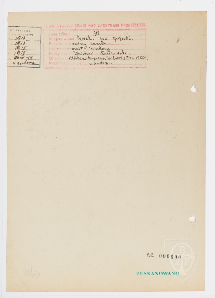 Karton verso: Czersk