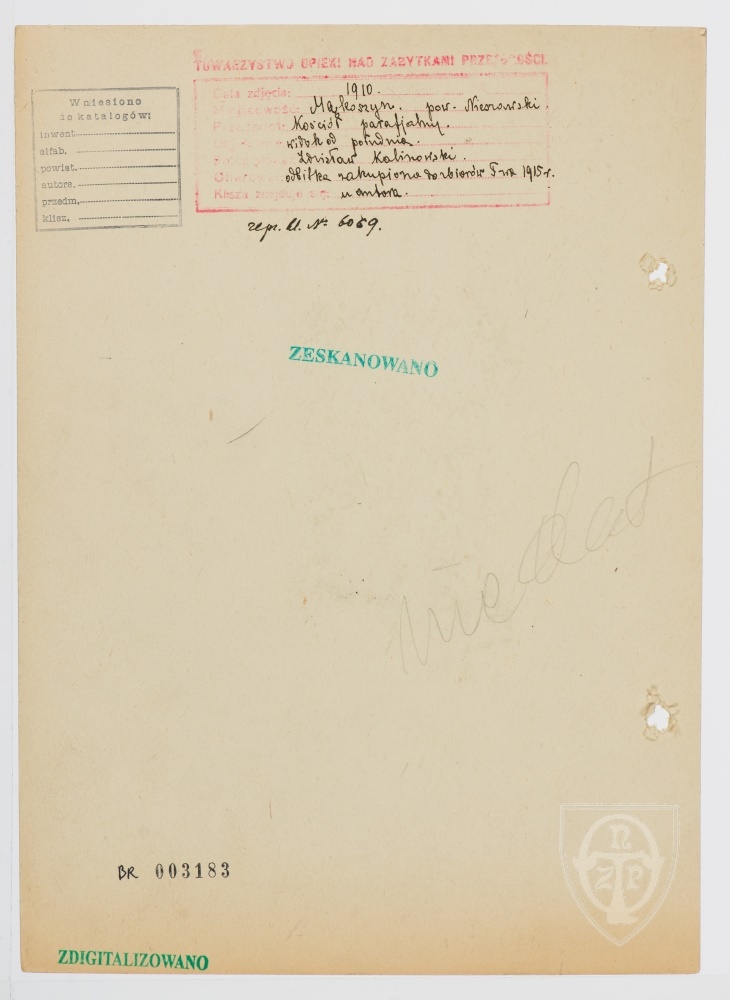 Karton verso: Mąkoszyn