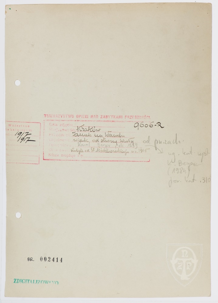 Karton verso: Kraków