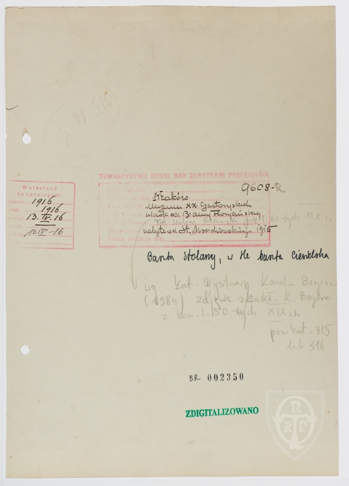 Karton verso: Kraków