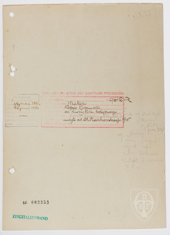 Karton verso: Kraków