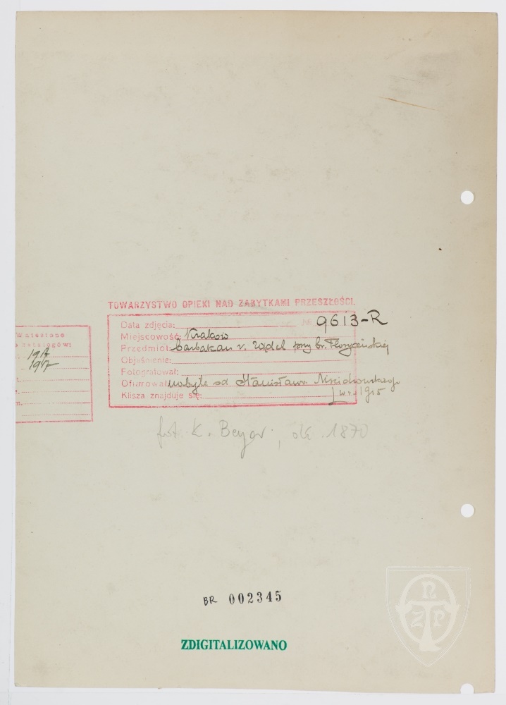 Karton verso: Kraków