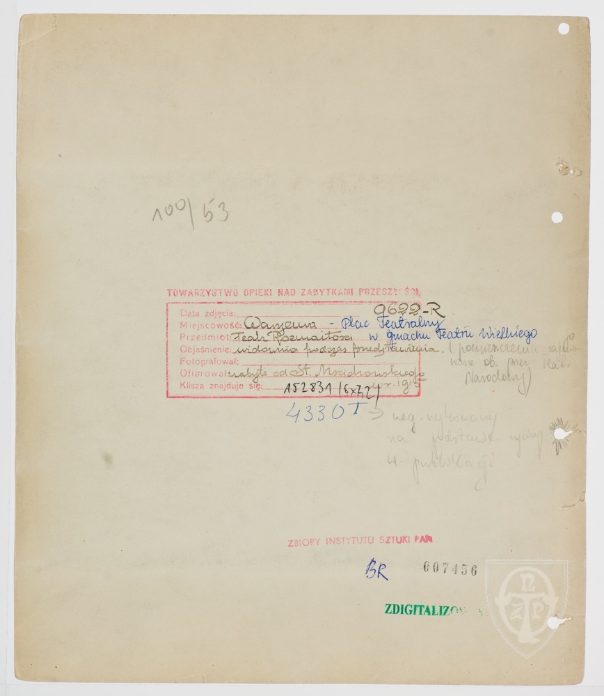 Karton verso: Warszawa