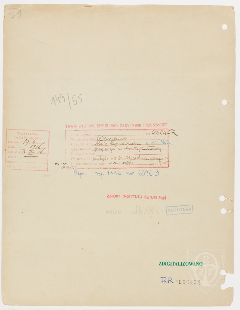 Karton verso: Warszawa