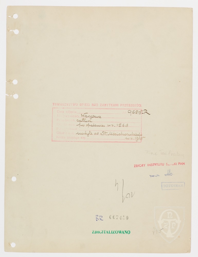 Karton verso: Warszawa