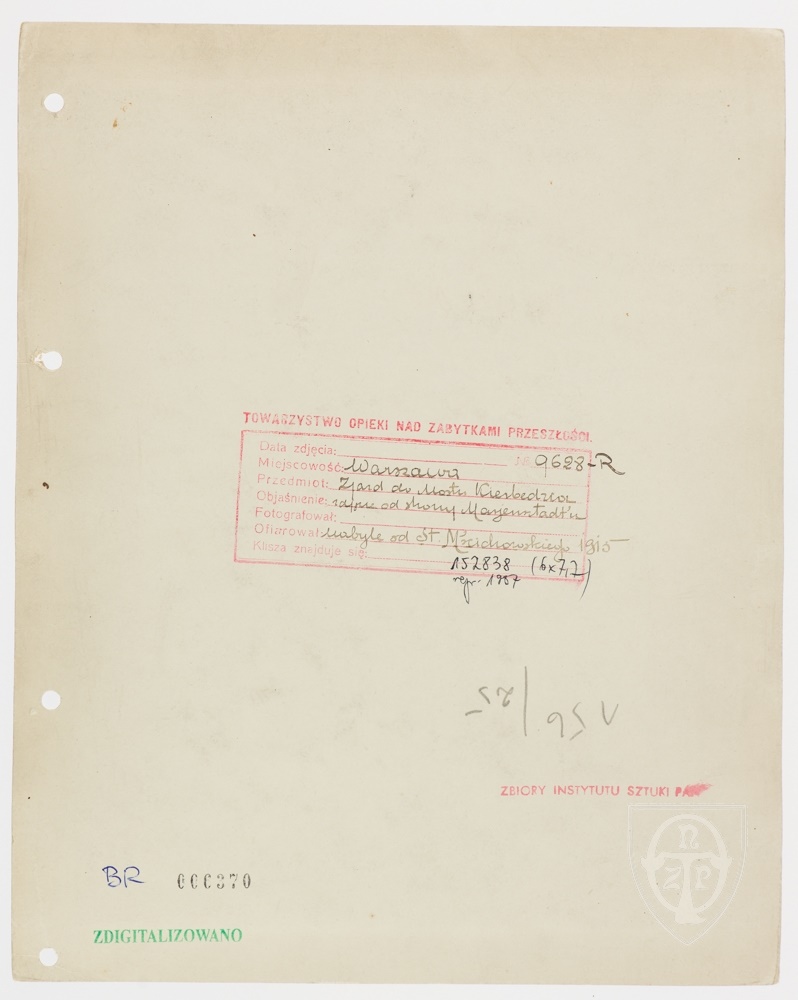 Karton verso: Warszawa