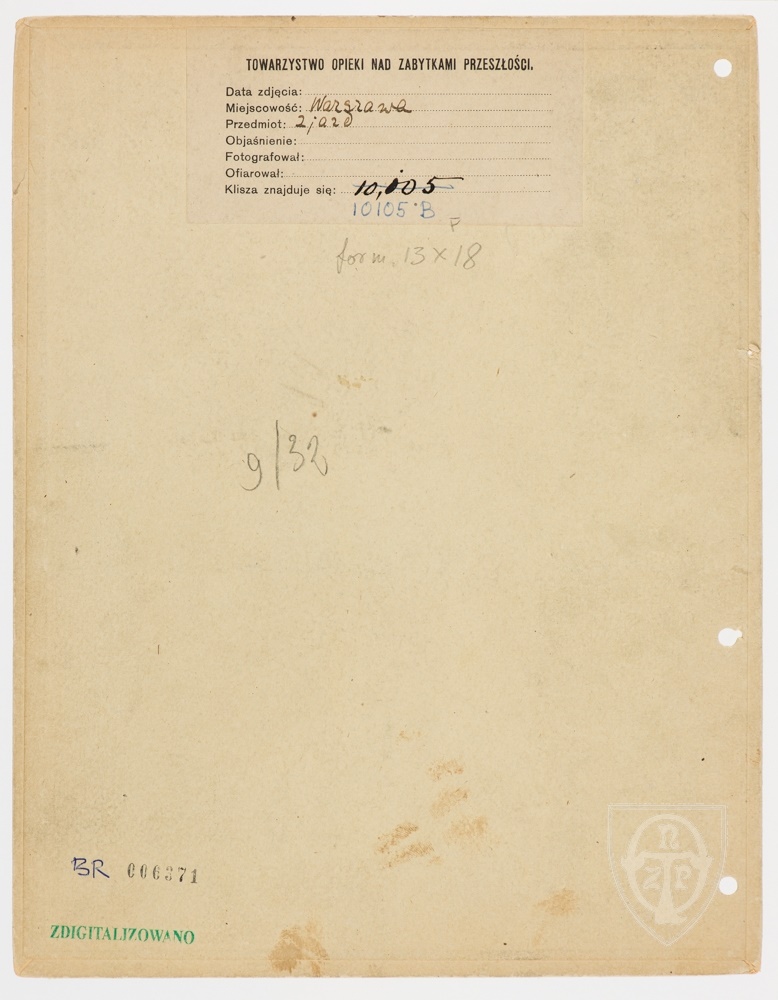 Karton verso: Warszawa