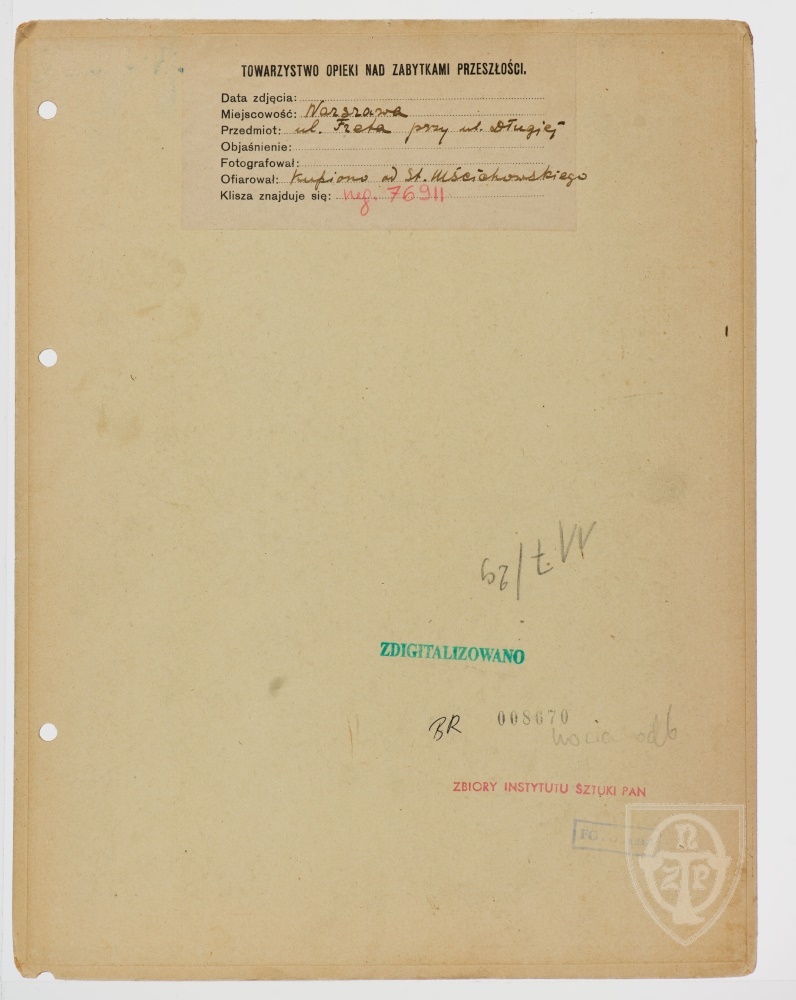 Karton verso: Warszawa